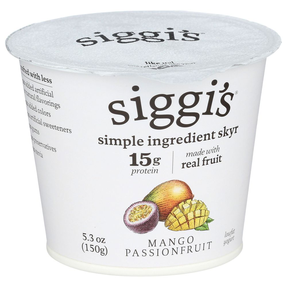 Siggi's Mango Passionfruit Icelandic Skyr Low Fat Yogurt, 5.3 Ounce -- 12 Per Case