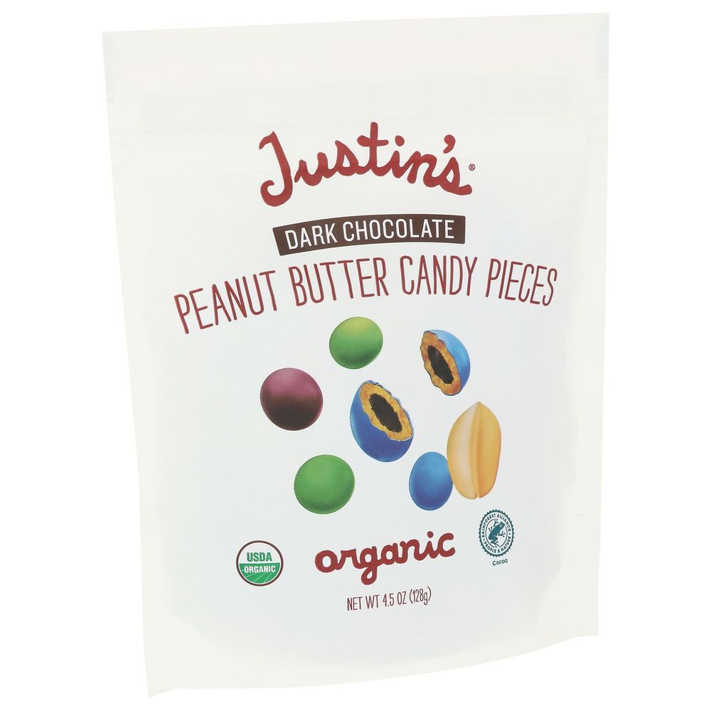 Justin's Dark Chocolate Peanut Butter Candy Pieces, 4.5 Ounce -- 6 Per Case