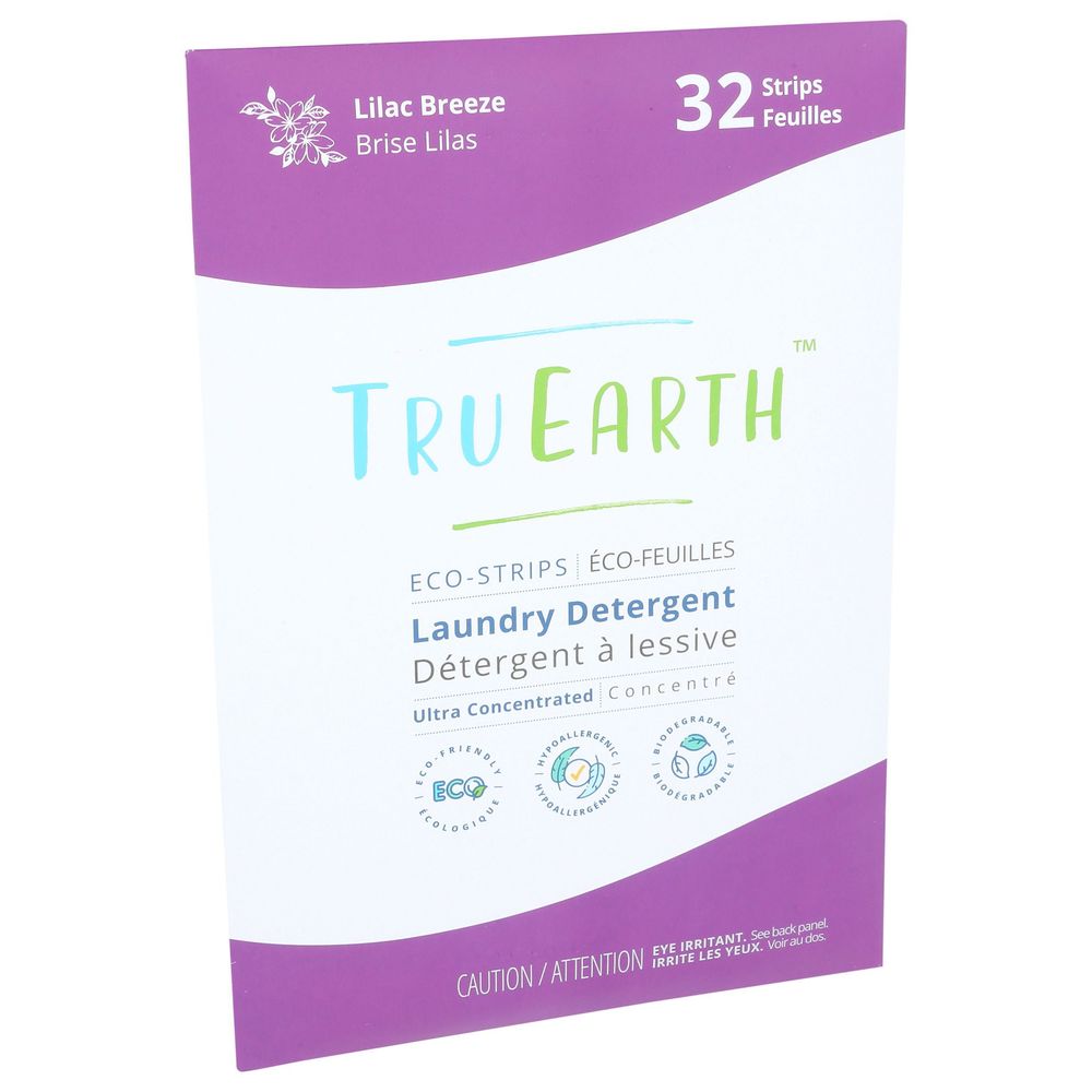 Tru Earth Eco Strips Lilac Breeze Laundry Detergent, 32 Count -- 12 Per Case