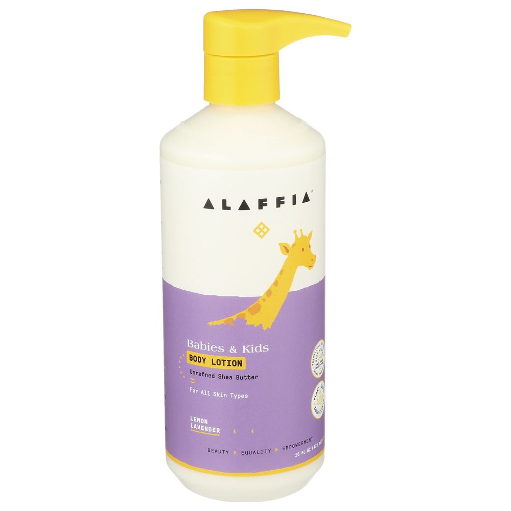 Alaffia Lemon Lavender Body Lotion For Babies And Kids, 16 Fluid Ounce