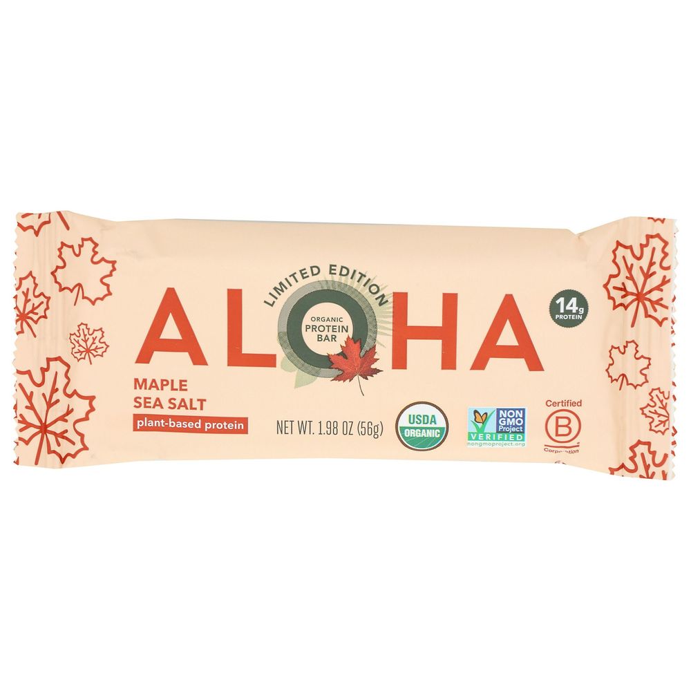 Aloha Organic Maple Sea Salt Protein Bar, 1.98 Ounce -- 12 Per Case