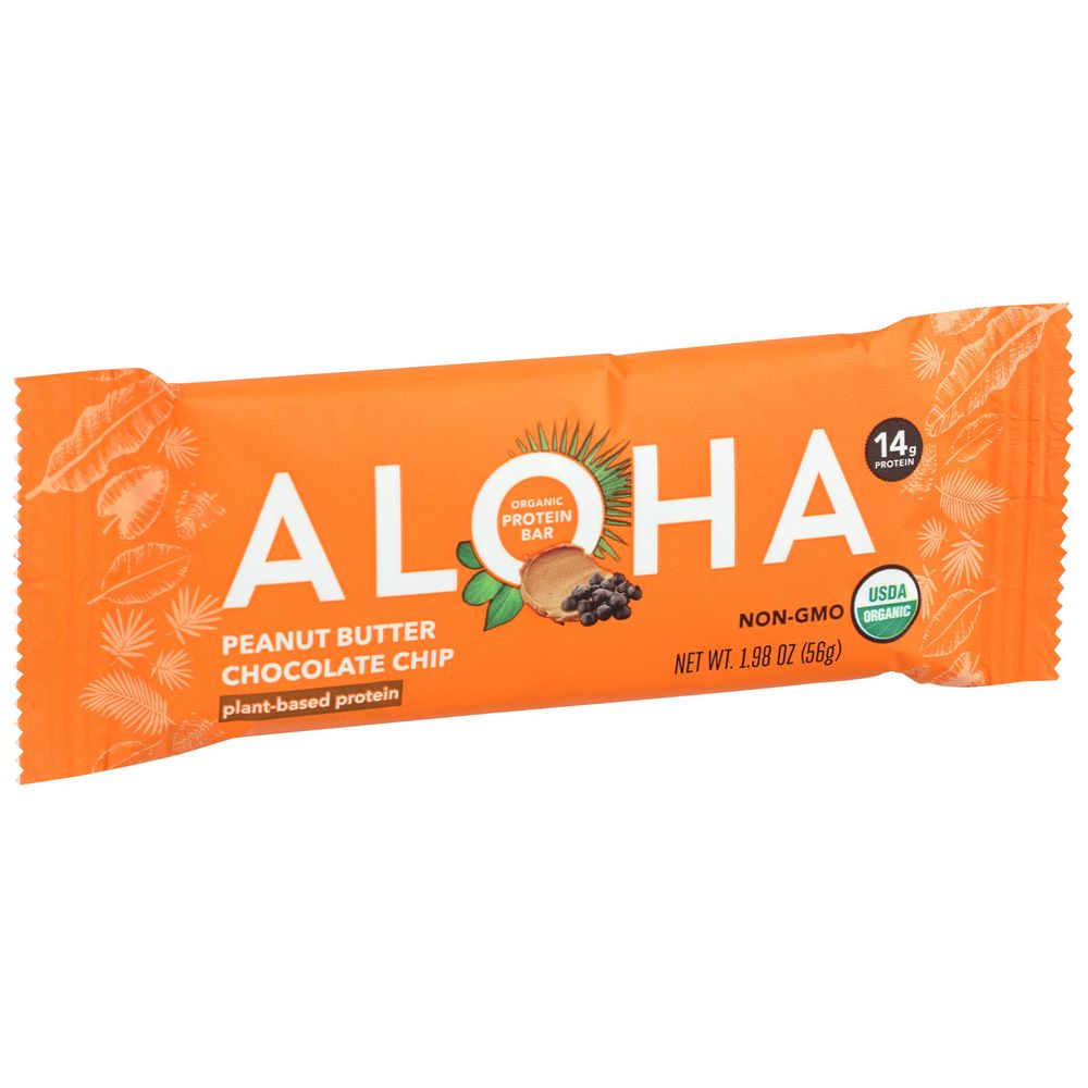 Aloha Organic Peanut Butter Chocolate Chip Protein Bar, 1.9 Ounce -- 12 Per Case