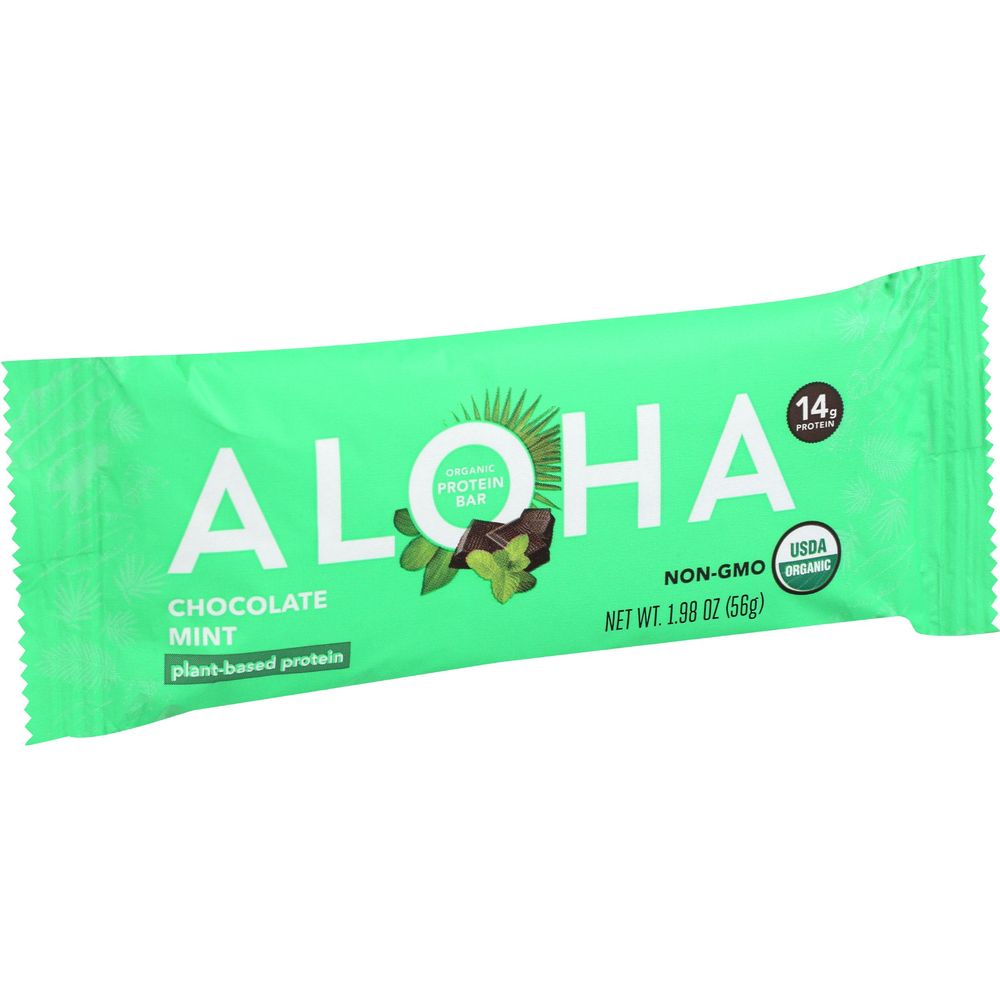 Aloha Organic Chocolate Mint Protein Bar, 1.98 Ounce -- 12 Per Case