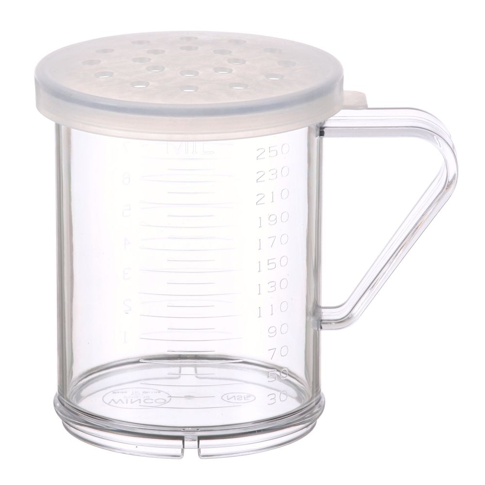 Winco Pdg-10 Polycarbonate Clear Dredge With 3 Clear Snap-on Lids, 10 Ounce Capacity