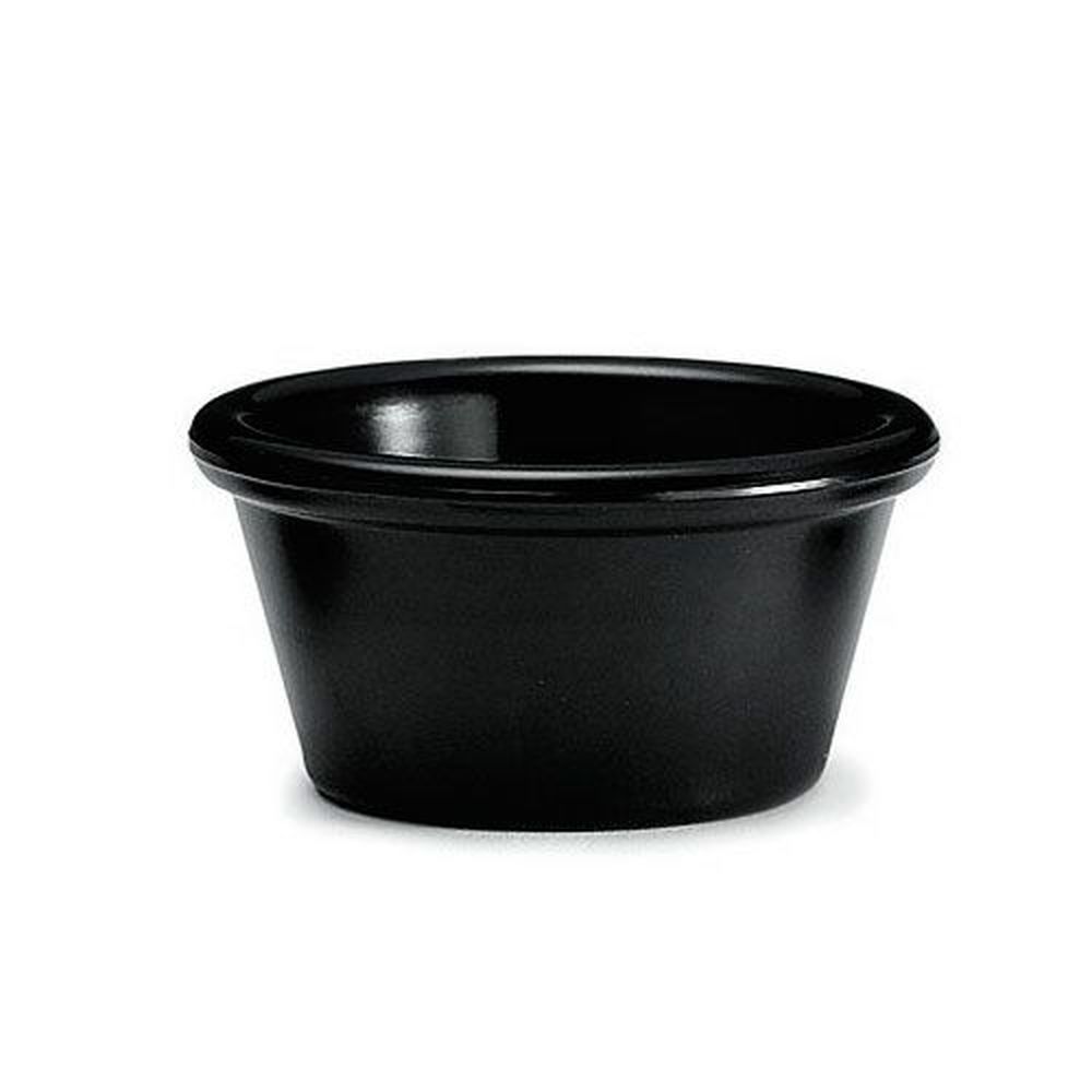 Winco Rp-2k Ramequín Liso De Melamina Negro, Capacidad De 2 Onzas