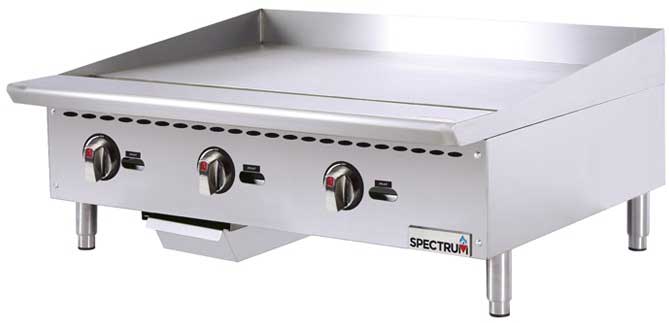 Winco Spectrum Winco Spectrum Manual Control 2 Heat Zones Natural Gas Griddle, 36 inch ...