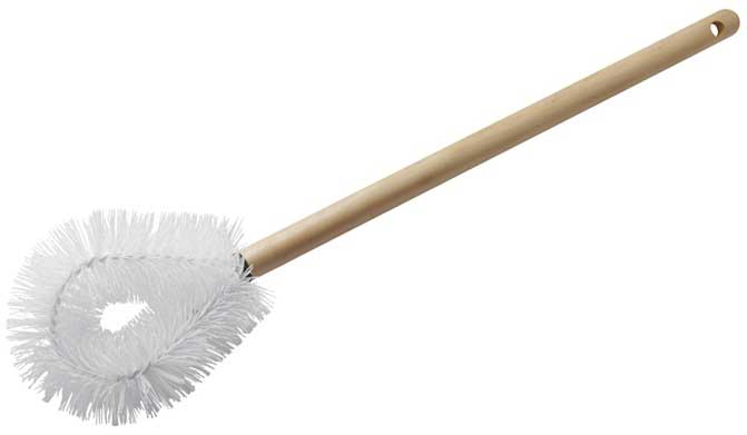 Winco Polypropylene White Angled Tip Toilet Brush With Wooden Handle, 21 Inch Length -- 24 Per Case