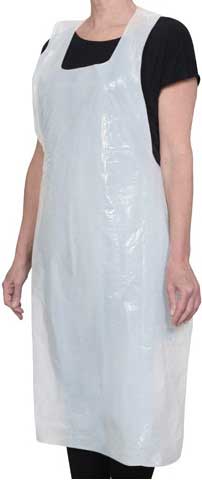 Winco 28 X 46 Inch Plastic White Disposable Apron, 100 Count -- 12 Per Case