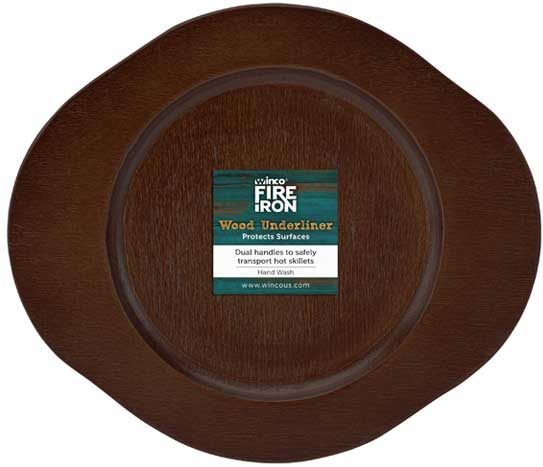 Winco Fireiron Wood Round Underliner For Casm-5r & Cast-5 Mini Cast Iron Server And Skillet -- 48 Per Case