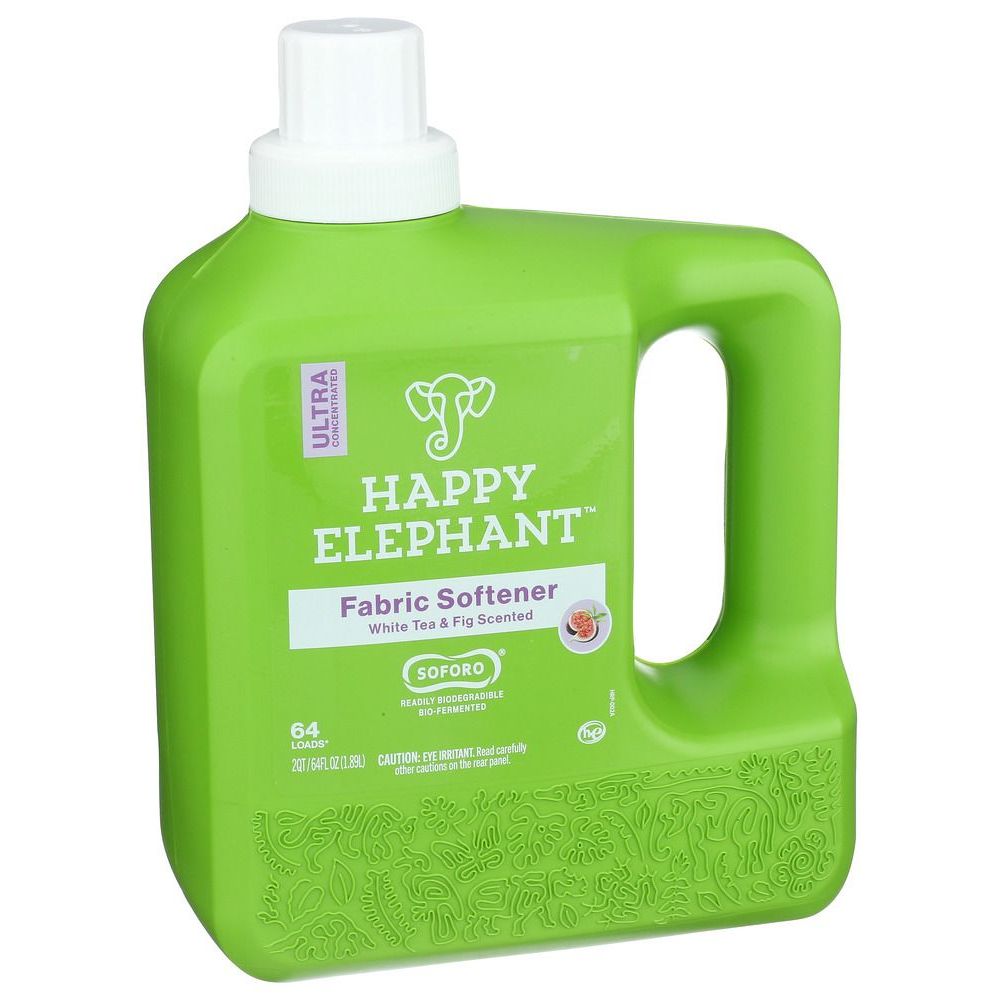 Happy Elephant White Tea And Fig Scent Fabric Softener, 64 Fluid Ounce -- 4 Per Case