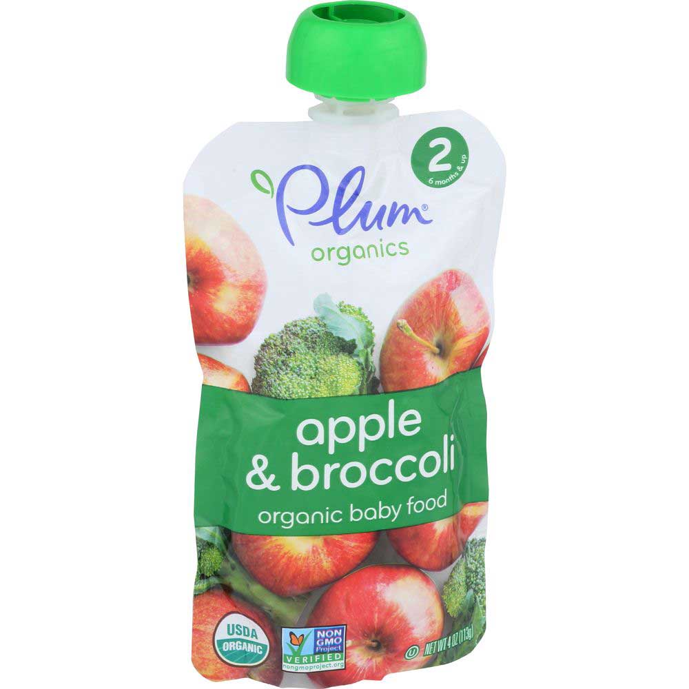 Plum Organics Second Blend Broccoli and Apple Baby Food, 4 Ounce -- 12 per case