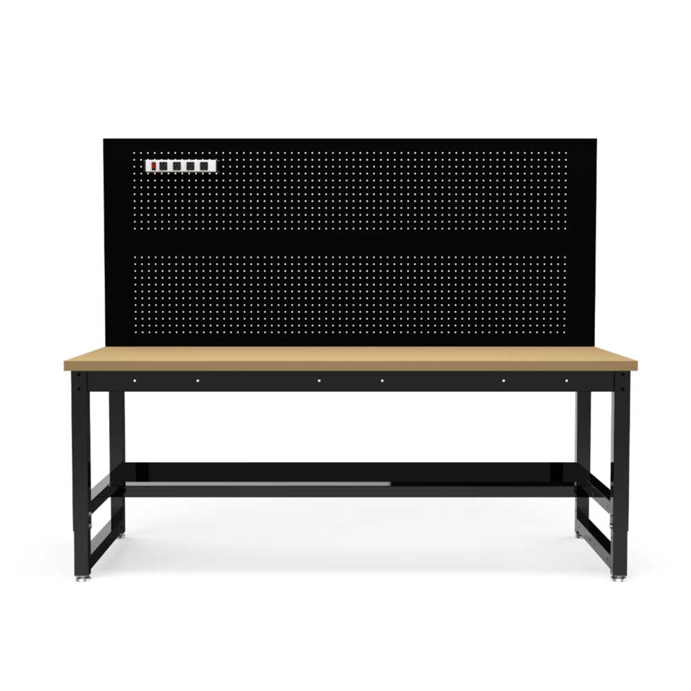 Luxor Industrial Workbench, 70.75 X 31 X 60 To 75 Inch Height