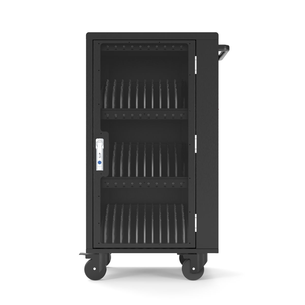 Luxor Black 30-laptop/tablet Usb-c Charging Cart, 25.6 X 18 X 44 Inch