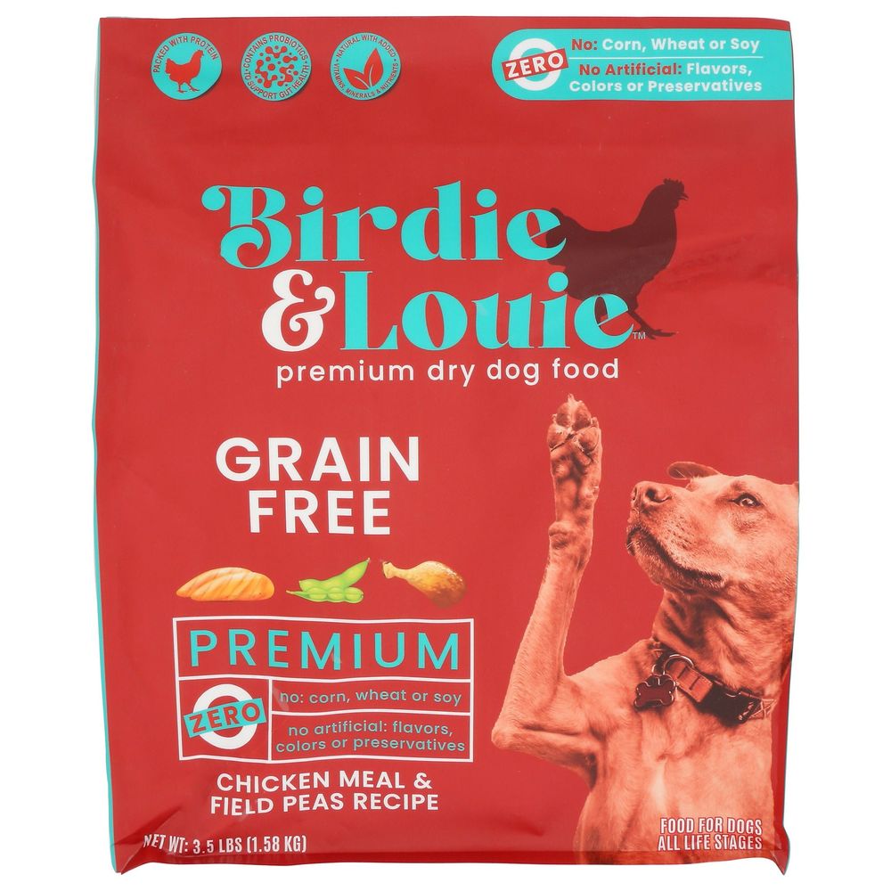 Birdie And Louie Grain Free Premium Chicken Meal And Field Peas Recipe Dry Dog Food, 3.5 Pound -- 4 Per Case