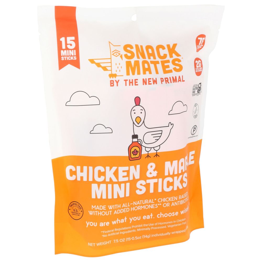 The New Primal Chicken And Maple Mini Meat Stick, 7.5 Ounce -- 6 Per Case