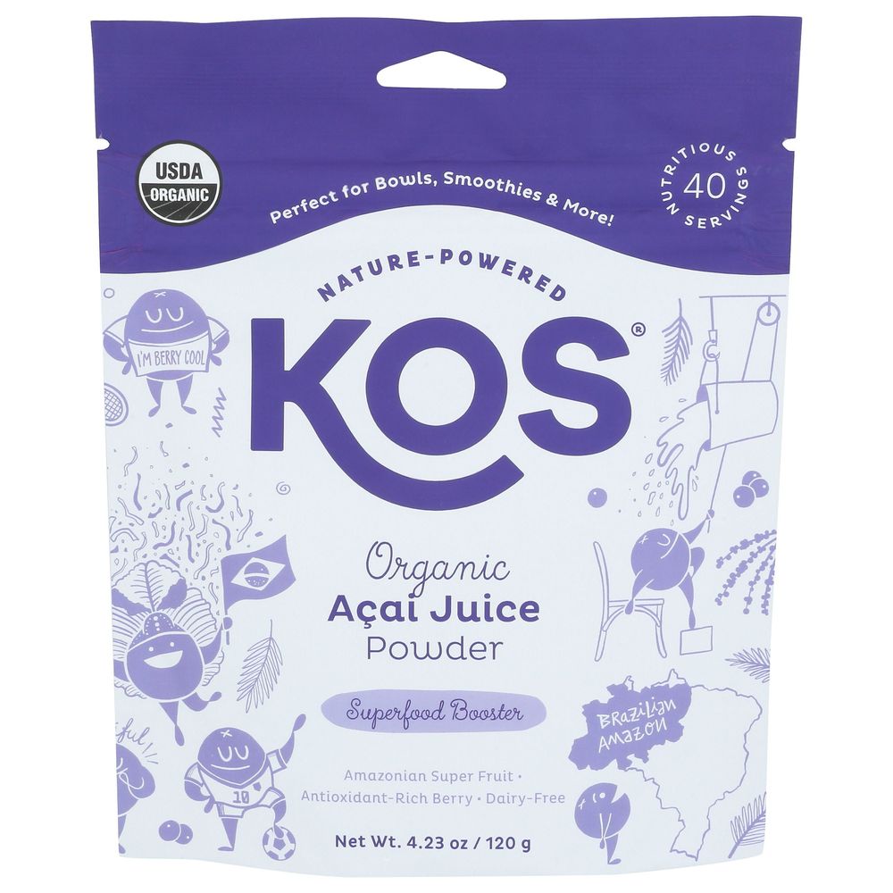 Kos Organic Acai Juice Powder, 4.2 Ounce
