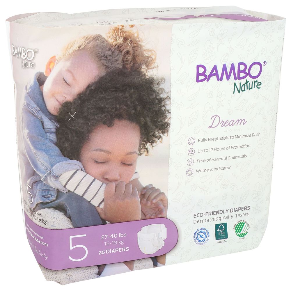 Bambo Nature Dream Size 5 Baby Diapers, 25 Count -- 6 Per Case