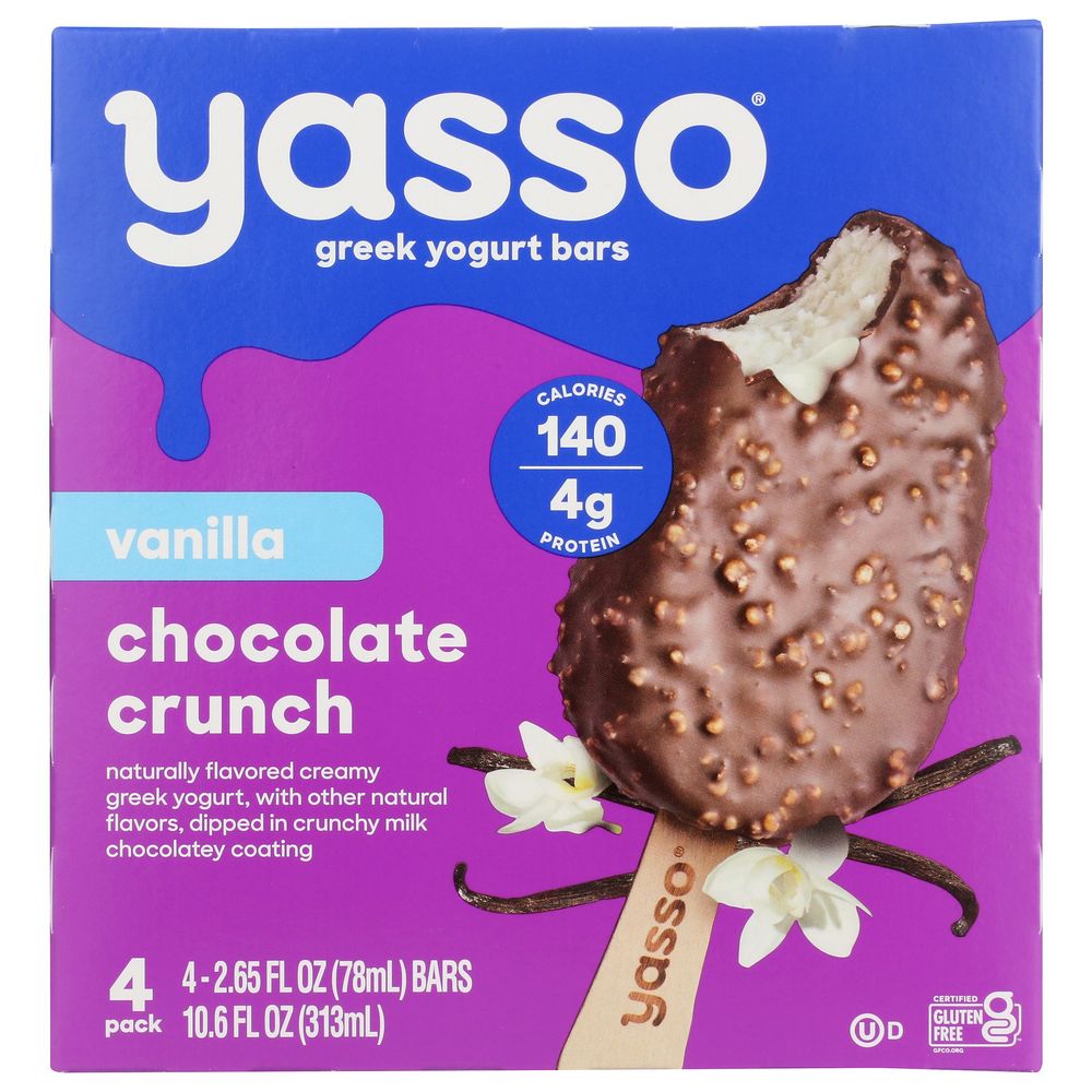 Yasso Vanilla Chocolate Crunch Greek Yogurt Bar, 2.65 Ounce -- 32