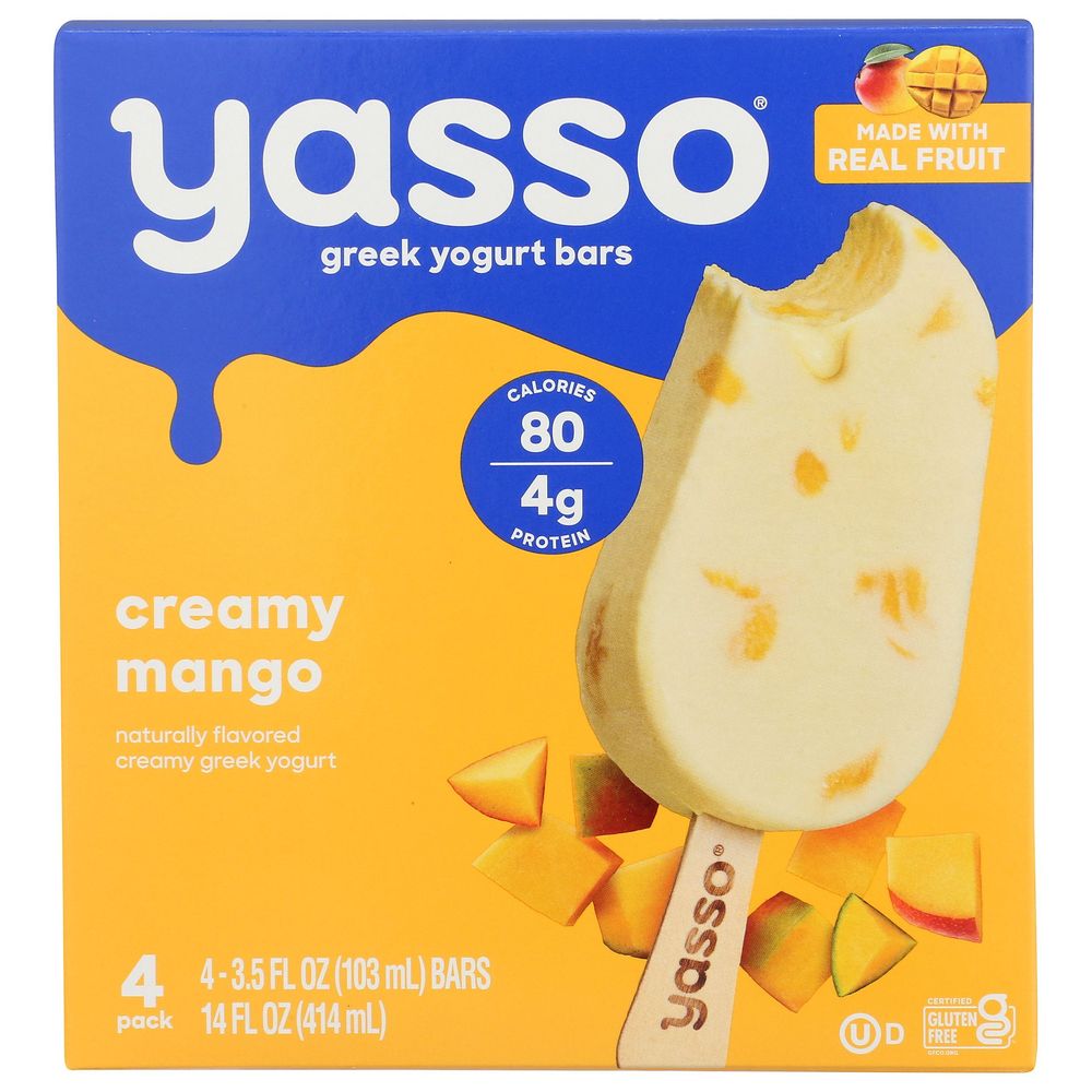 クリームソープ14　ヨーコサマ Yasso Creamy Mango Greek Yogurt Bar, 3.5 Fluid Ounce -- 32 per case