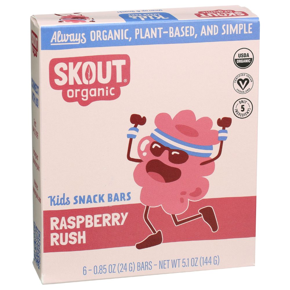 Skout Organic Raspberry Rush Kids Snack Bar, 5.1 Ounce -- 6 Per Case