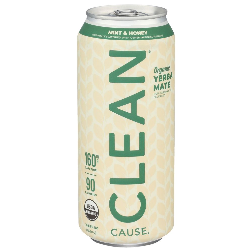 Clean Cause Organic Mint Honey Yerba Mate, 15.5 Fluid Ounce -- 12 Per Case