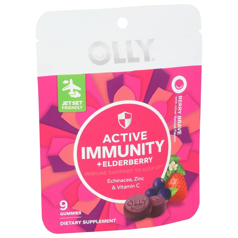 Olly Berry Brave Active Immunity Plus Elderberry Gummies, 9 Count -- 8 Per Case