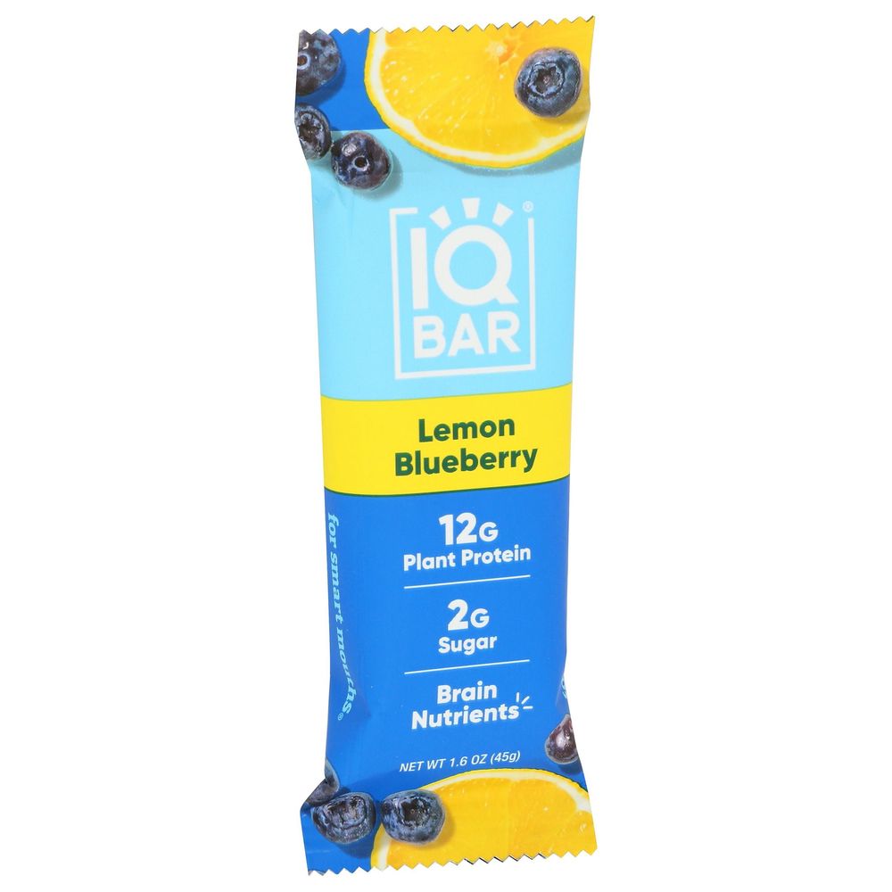 Iq Bar Lemon Blueberry Protein Bar, 1.6 Ounce -- 12 Per Case
