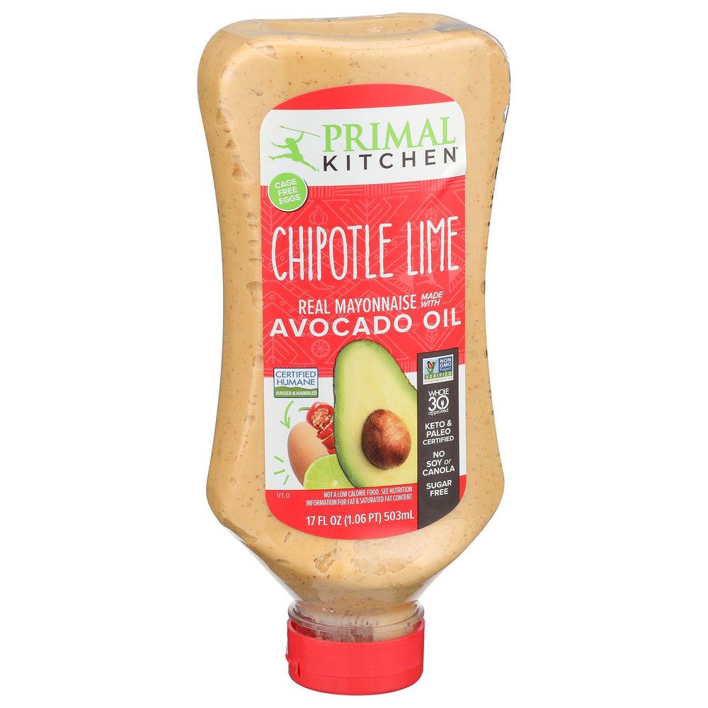 Primal Kitchen Chipotle Lime Avocado Oil Mayonnaise, 17 Fluid Ounce Squeeze -- 6 per case