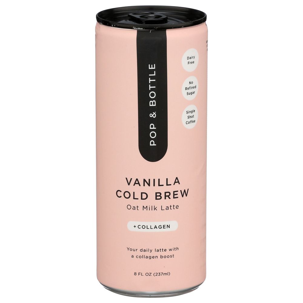 Pop & Bottle Oat Milk Lattes- Cold Brew, Cold Brew Coffee Cans, Canned Coffee, Iced...