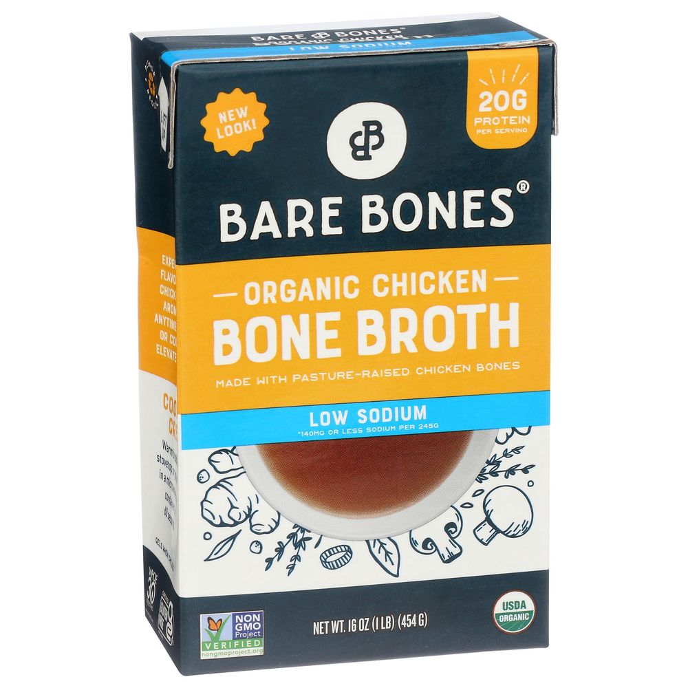 Bare Bones Organic Chicken Bone Broth, 16 Fluid Ounce -- 8 Per Case
