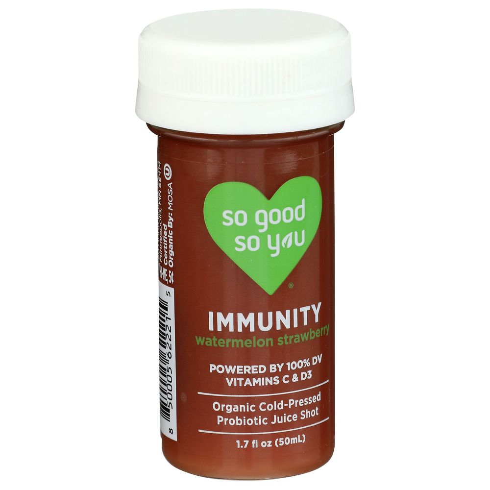 So Good So You Immunity Watermelon Strawberry Probiotic Shot, 1.7 Fluid Ounce -- 12 Per Case