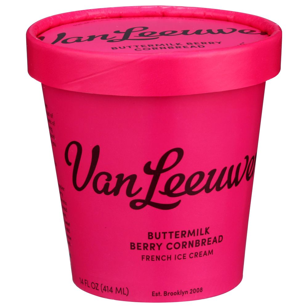 Van Leeuwen Buttermilk Berry Cornbread Ice Cream, 14 Fluid Ounce -- 8 Per Case