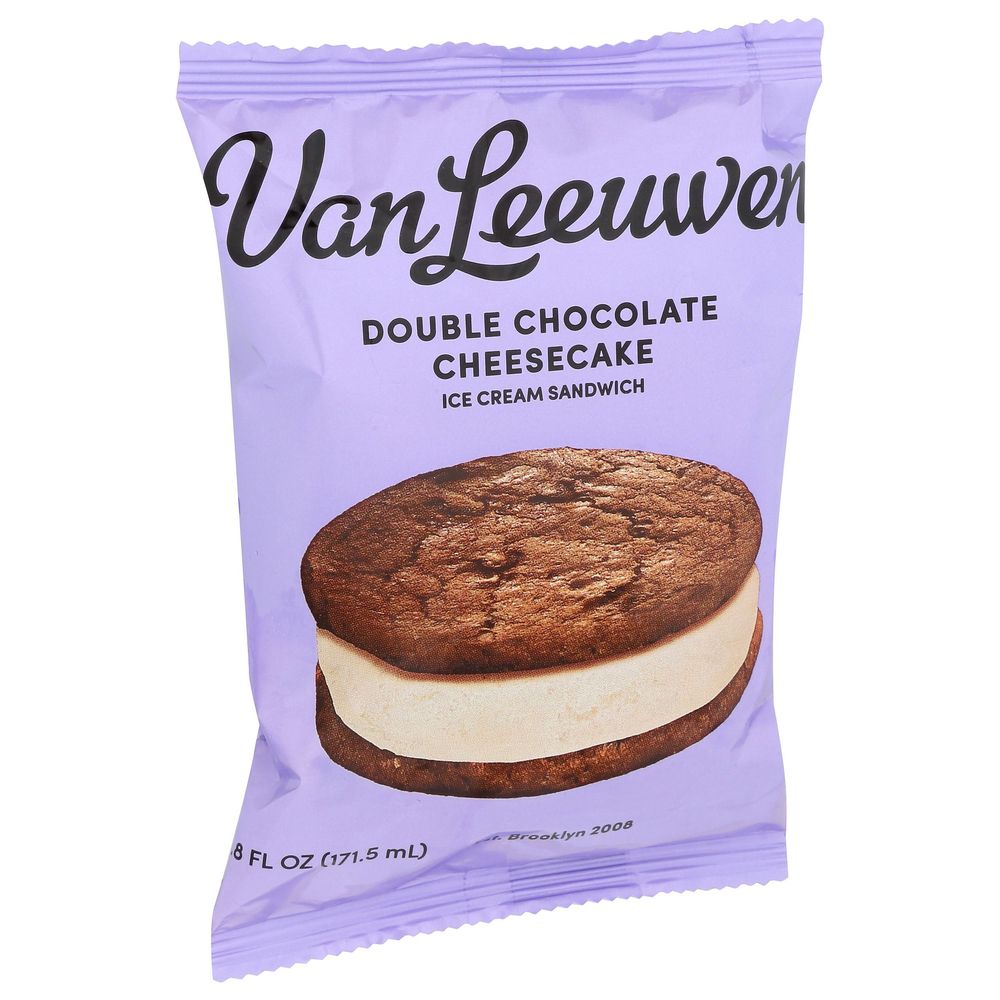 Van Leeuwen Double Chocolate Cheesecake Ice Cream Sandwich, 5.8 Fluid Ounce -- 12 Per Case