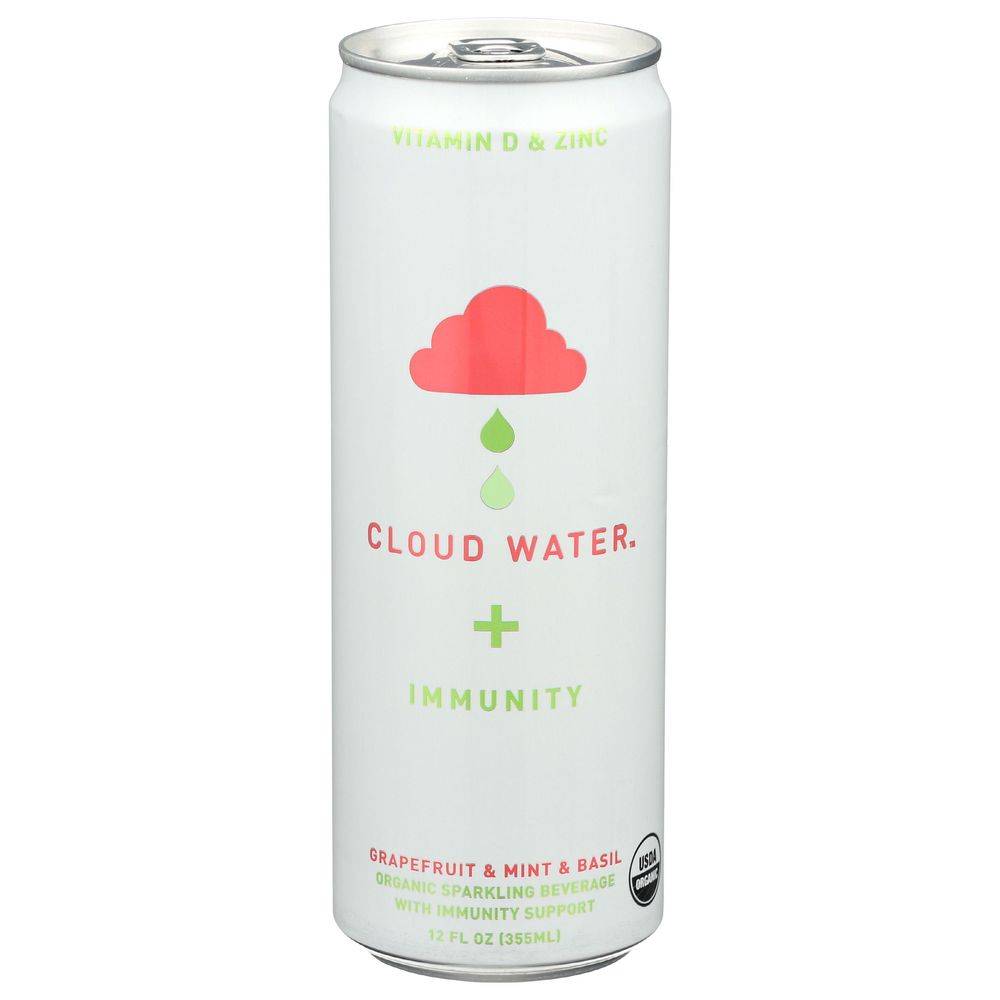 Cloud Water Grapefruit Mint And Basil Immunity Sparkling Water, 12 Fluid Ounce -- 12 Per Case