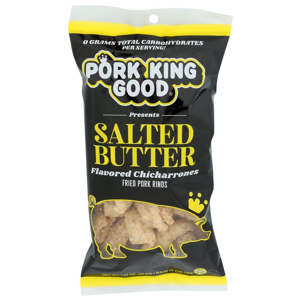 Ip Kd Rind Pork King Good Salted Butter Pork Rinds, 1.75 Ounce -- 12 per case