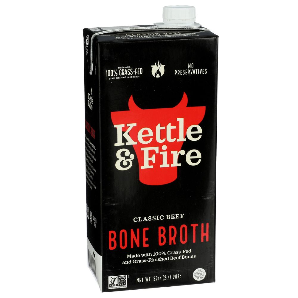 Kettle & Fire Classic Beef Bone Broth, 32 Ounce -- 8 Per Case