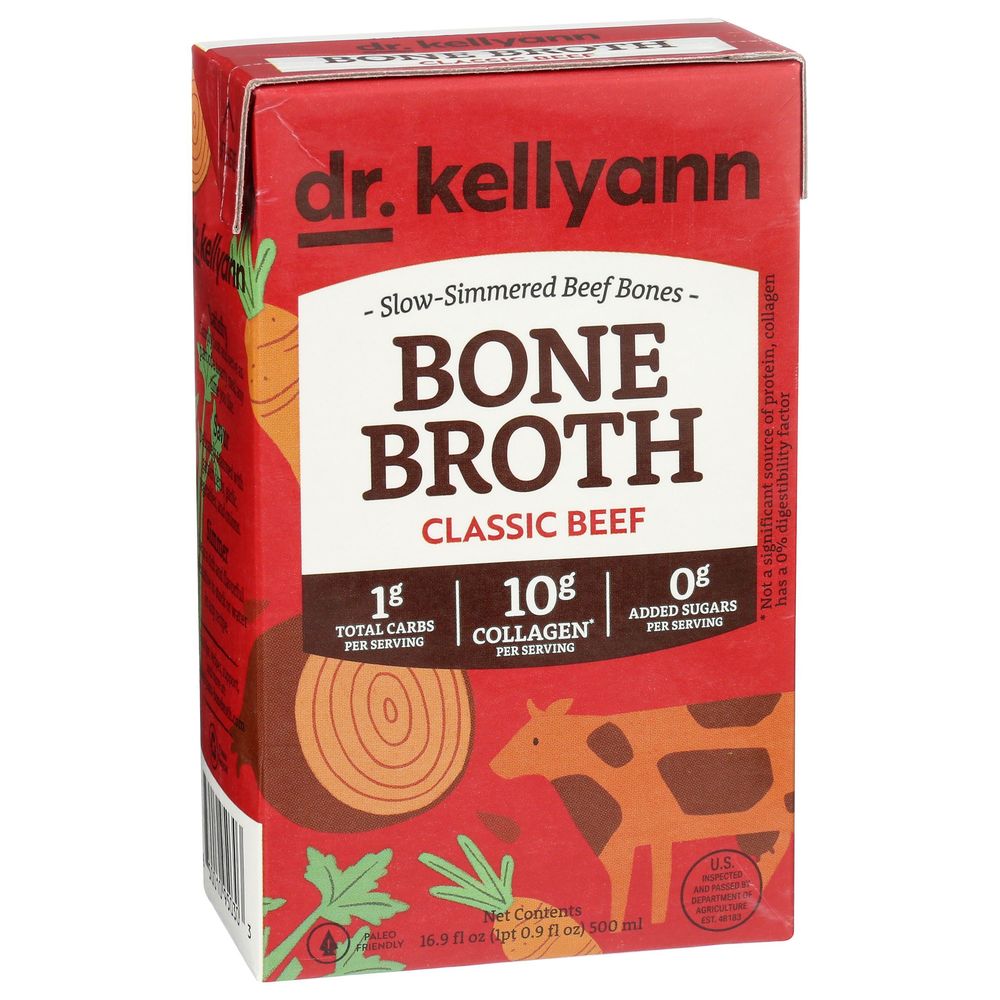 Dr. Kellyann Classic Beef Bone Broth, 16.9 Fluid Ounce -- 6 Per Case