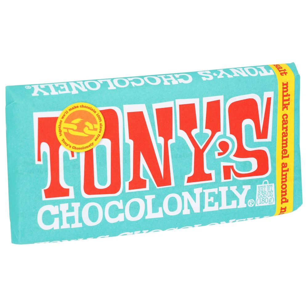 Tony's Chocolonely Milk Chocolate Everything Bar With Caramel Pretzel Almond Nougat Sea Salt, 6.35 Ounce -- 15 Per Case