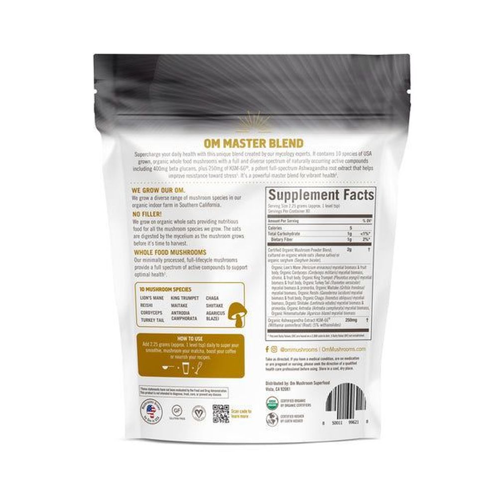 Om Organic Master Blend Mushroom Powder, 6.2 Ounce