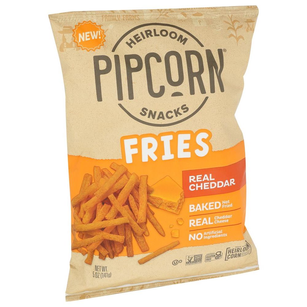 Pipcorn Real Cheddar Fries, 5 Ounce -- 12 Per Case