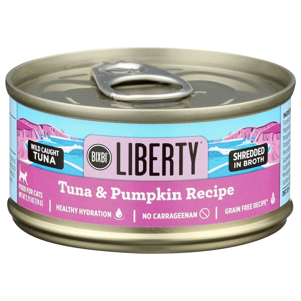 Bixbi Liberty Shredded Tuna and Pumpkin Recipe Wet Cat Food 2.75