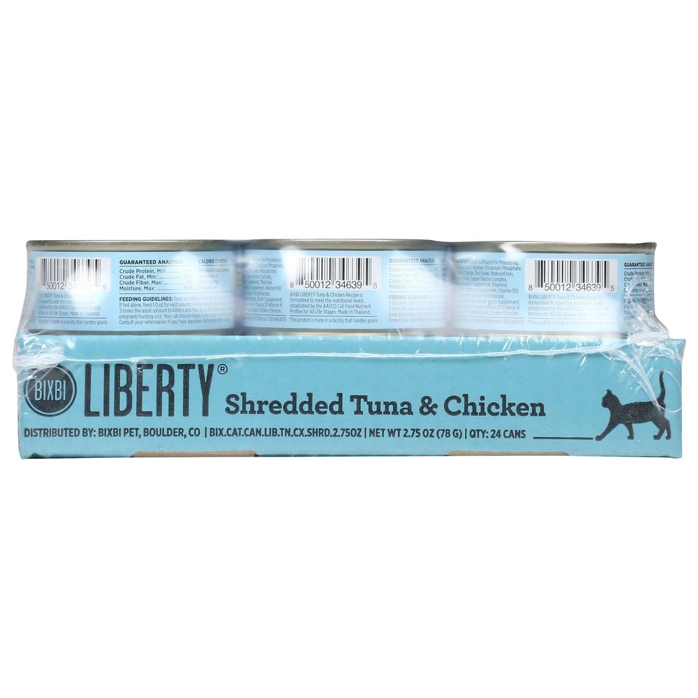 Bixbi Liberty Shredded Tuna and Chicken Recipe Wet Cat Food 2.75