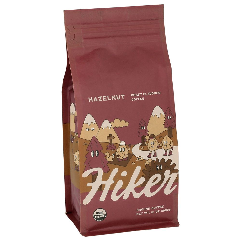 Hiker Hazelnut Ground Coffee, 12 Ounce -- 6 Per Case
