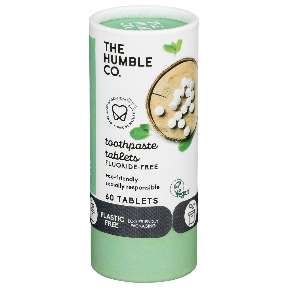 The Humble Co Fluoride Free Toothpaste Tablets, 60 Count -- 6 Per Case