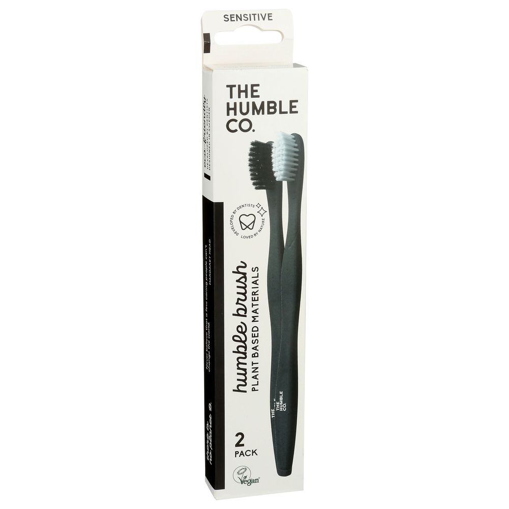 The Humble Co Sensitive White And Black Plant Based Toothbrush, 2 Count -- 6 Per Case