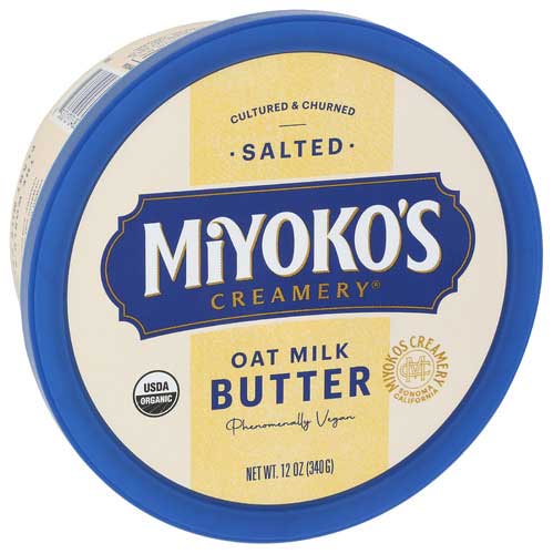 Miyoko's Organic Oat Milk Cultured Vegan Butter, 12 Ounce -- 6 Per Case