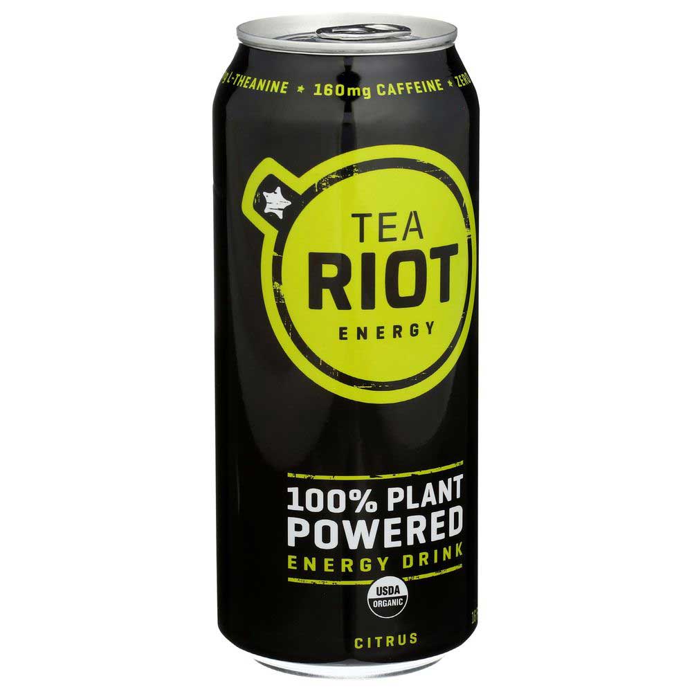 Tea Riot Organic Citrus Plant Based Energy Drink, 16 Ounce -- 12 Per Case