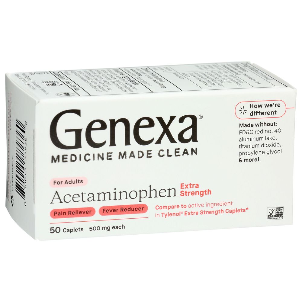 Genexa Acetaminophen Extra Strength Caplets, 50 Count