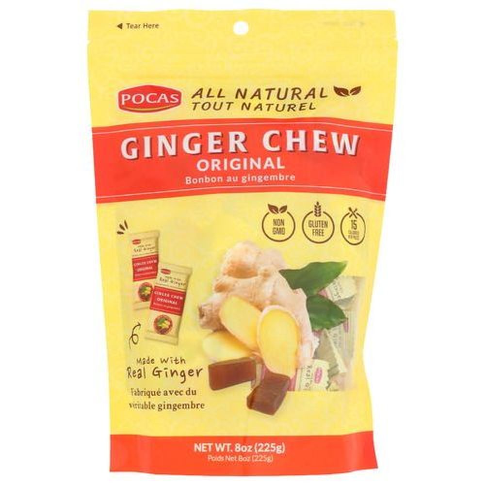 Pocas Original Ginger Chews, 8 Ounce -- 12 Per Case