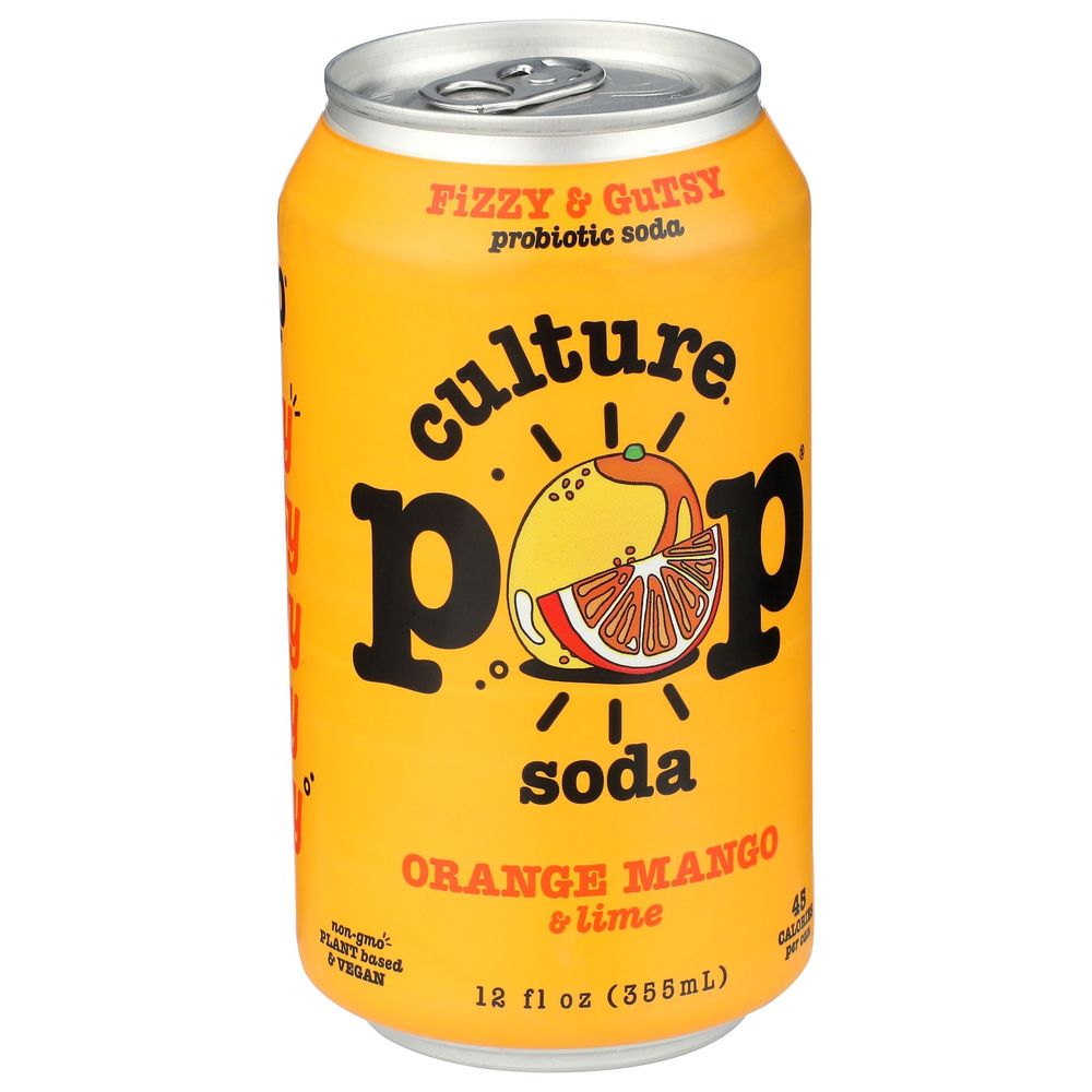 Culture Pop Orange Mango Chili And Lime Probiotic Soda, 12 Fluid Ounce -- 12 Per Case